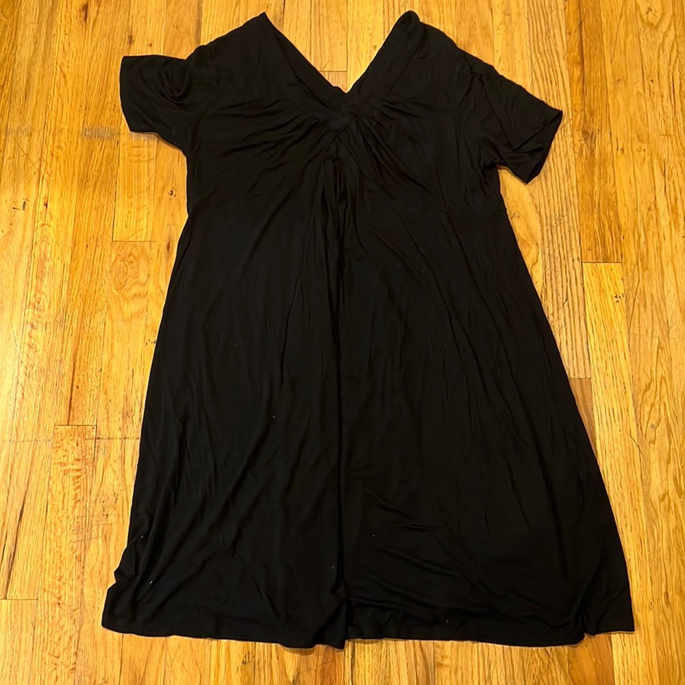 INC Black V-Neck Dress